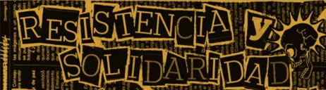 enunciado de resistencia y solidaridad con una imagen de craneo al costado